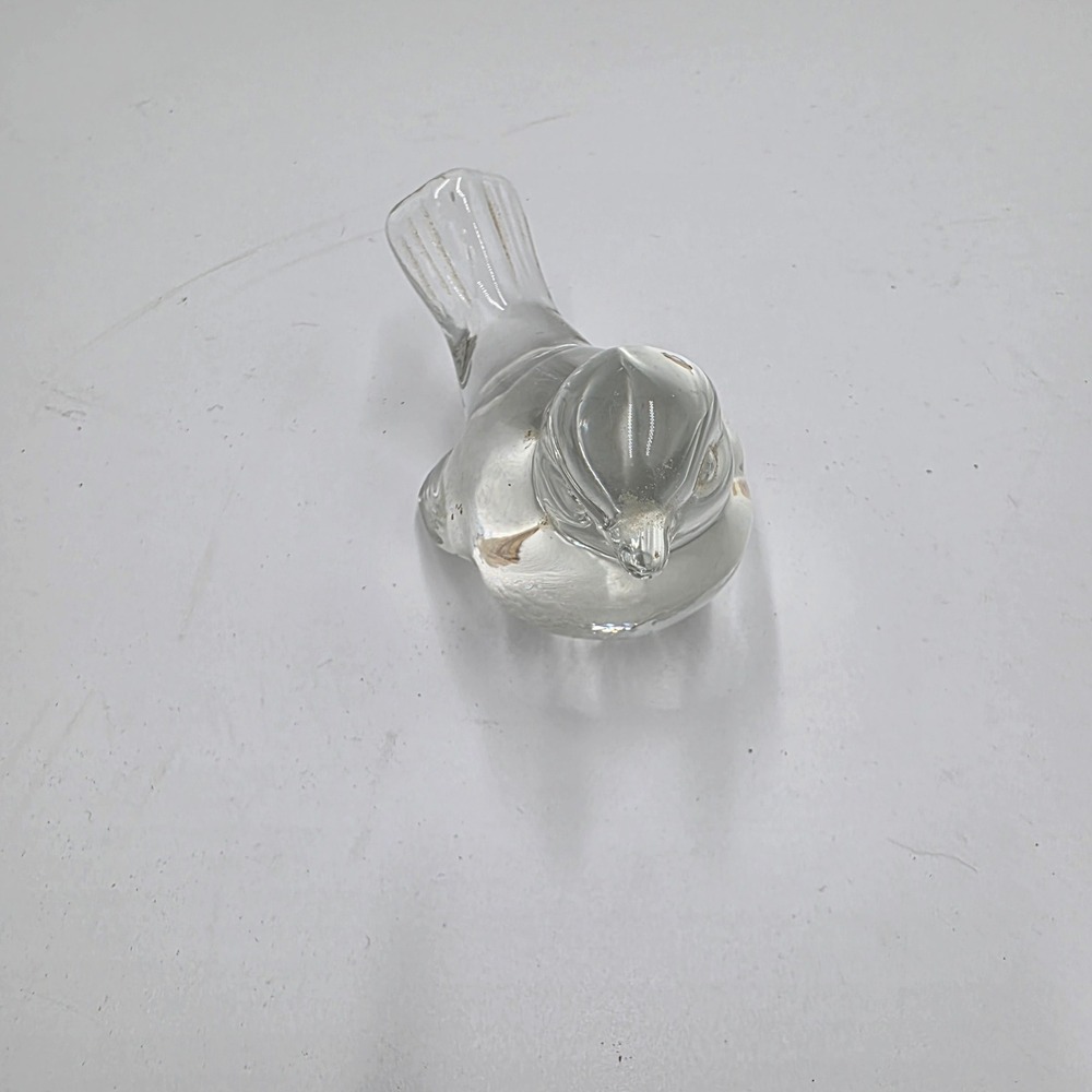 Fenton Clear Glass Bird Figurine Paperweight Vintage Art Glass Collectible - Picture 5 of 5